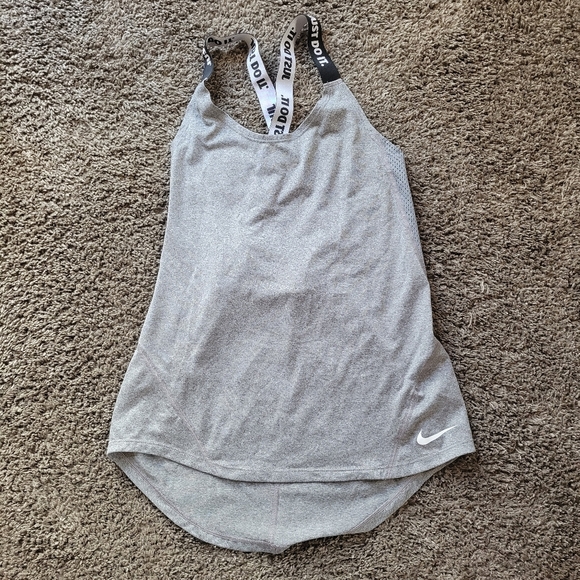 Nike Just Do It Racerback Tank Top Gym Workout Gray Size Small - Picture 1 of 9